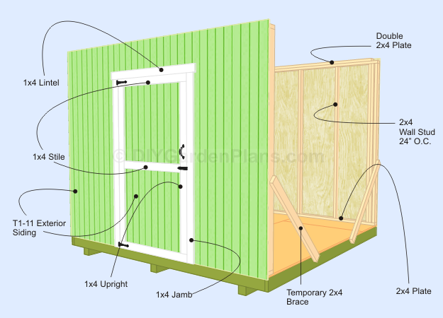Gable Shed Plans | Front/Back Wall and Door| Page 5