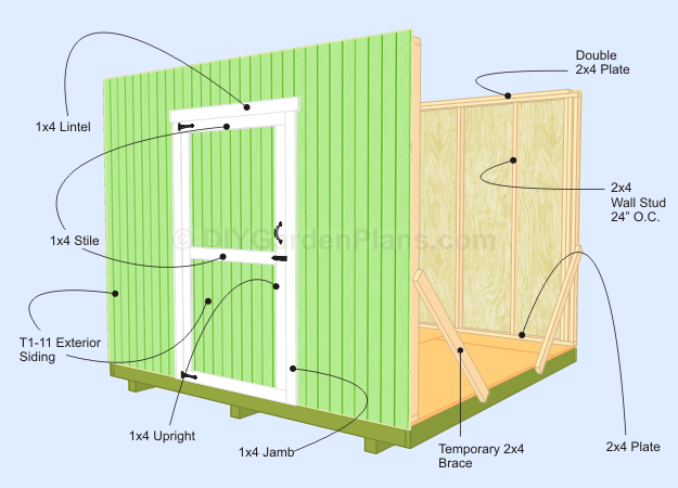 Gable Shed Plans  Front/Back Wall and Door Page 5