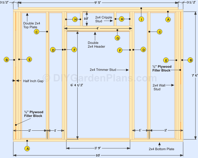 Gable Shed Plans  Front/Back Wall and Door Page 5