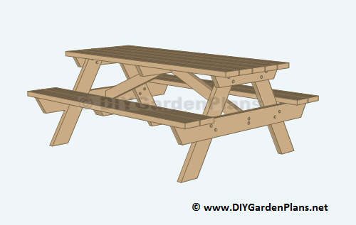 Free picnic table plans, visit our site at www.DIYGardenPlans.net ...