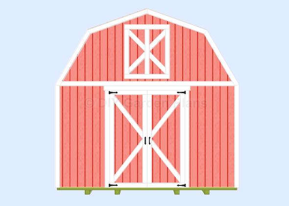 Gambrel-Barn Shed Plans Door