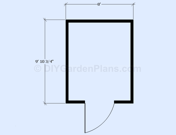8x10 Gable Shed Plans Floor View