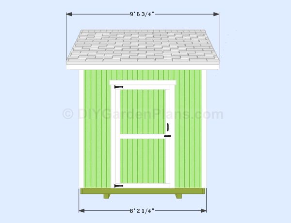 8x10 Gable Shed Plans Front View
