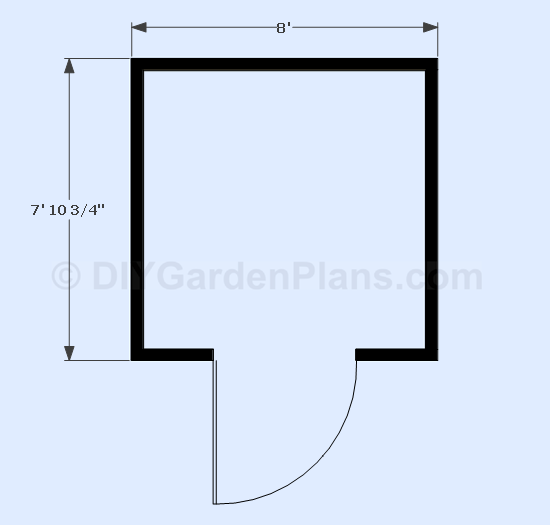 8x8 Gable Shed Plans Floor View