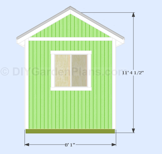10x8 gable shed plans side view