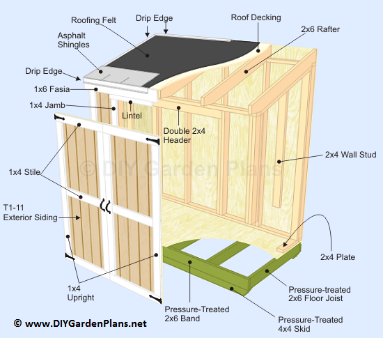 1-lean-to-shed-exploded-view-parts